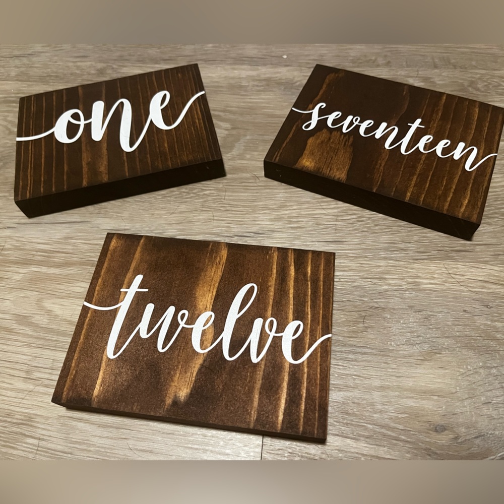 Table Numbers (wedding) #s 1-17